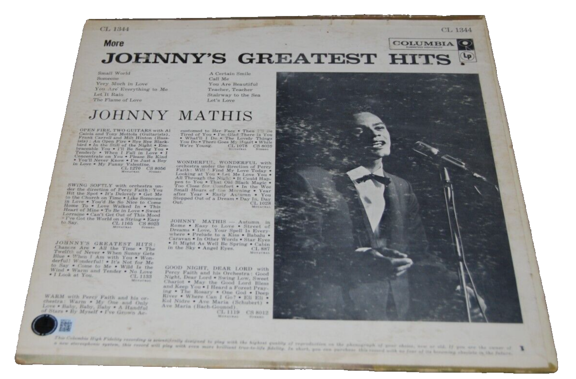 JOHNNY MATHIS signed (GREATEST HITS) Vinyl Album Record BECKETT BAS BM02724