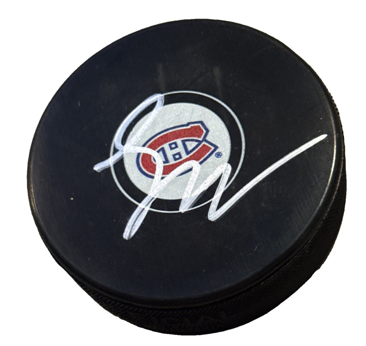 LANE HUTSON signed (MONTREAL CANADIENS) souvenir hockey puck JSA COA CL00130