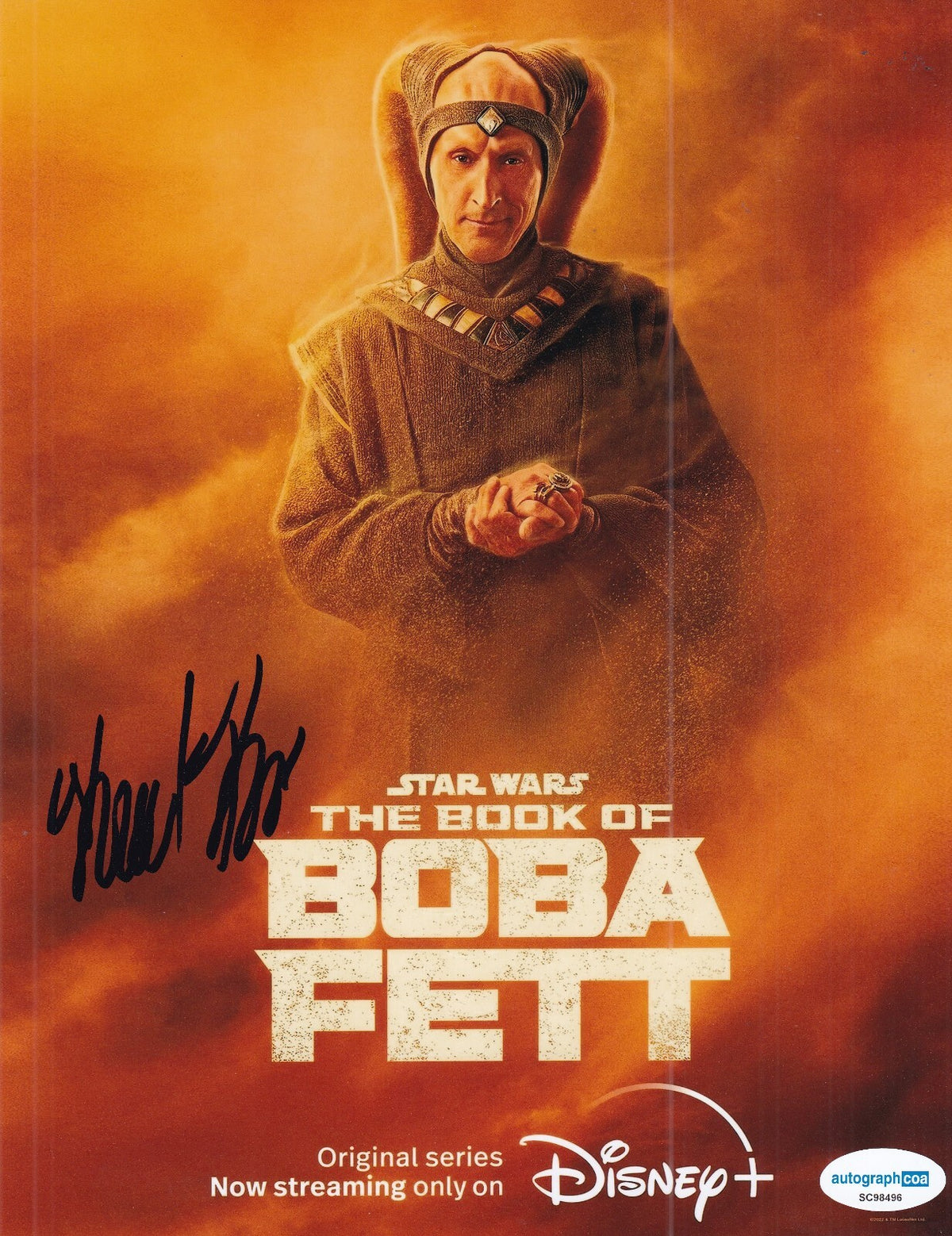 DAVID PASQUESI signed (THE BOOK OF BOBA FETT) The Majordomo 8X10 ACOA SC98496