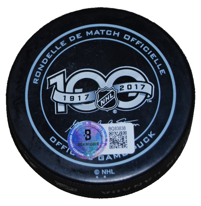 JEREMY ROENCIK signed (PHILADELPHIA FLYERS) game Hockey puck BECKETT BQ83838