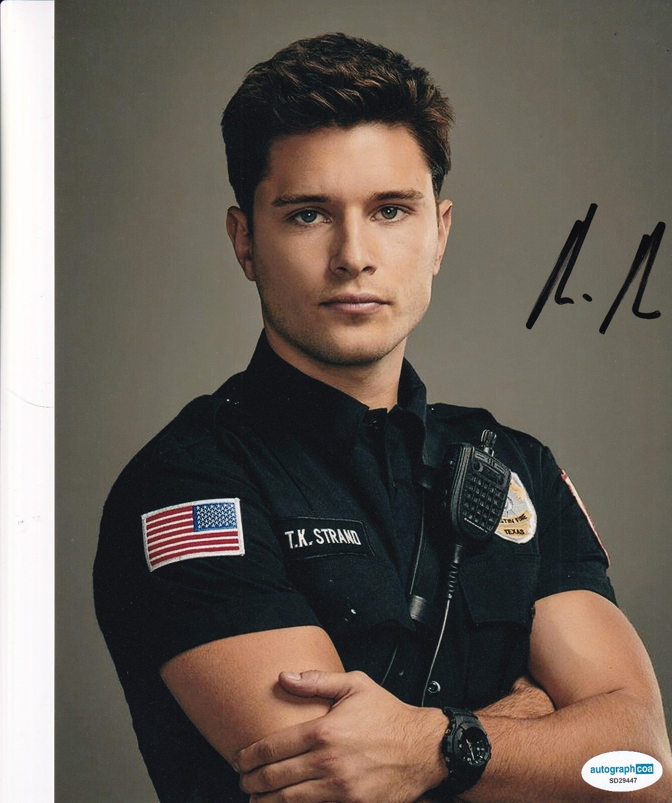 RONEN RUBINSTEIN signed (9-1-1 LONE STAR) T.K. Strand 8X10 photo ACOA SD29447