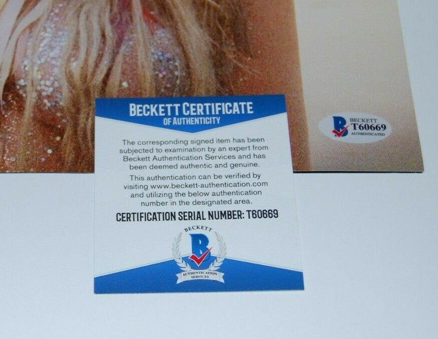 KESHA signed (RAINBOW) record insert 12x12 *PRAYING*  KE$SHA BECKETT BAS #2