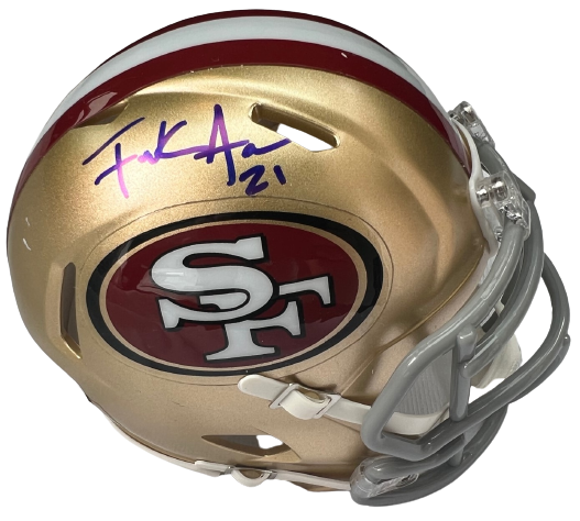 FRANK GORE signed (SAN FRANCISCO 49ERS) mini football helmet BECKETT BAS AC93122