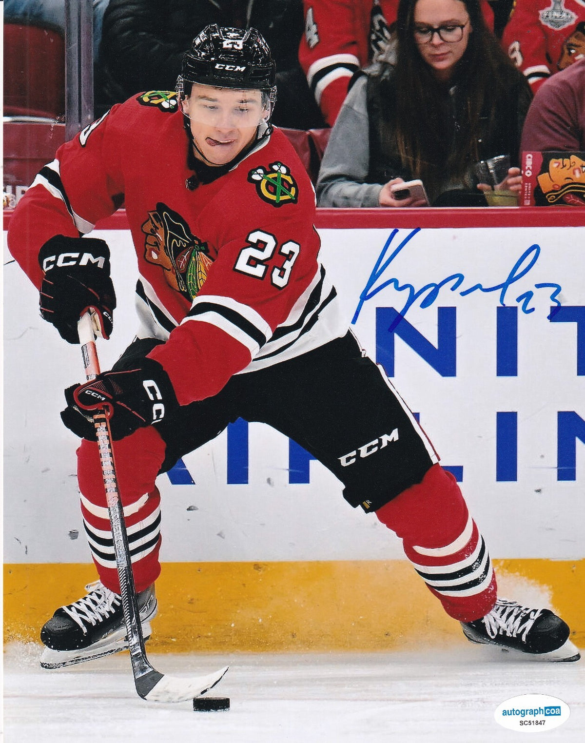 PHILIPP KURASHEV signed (CHICAGO BLACKHAWKS) Hocket 8X10 photo ACOA SC51847
