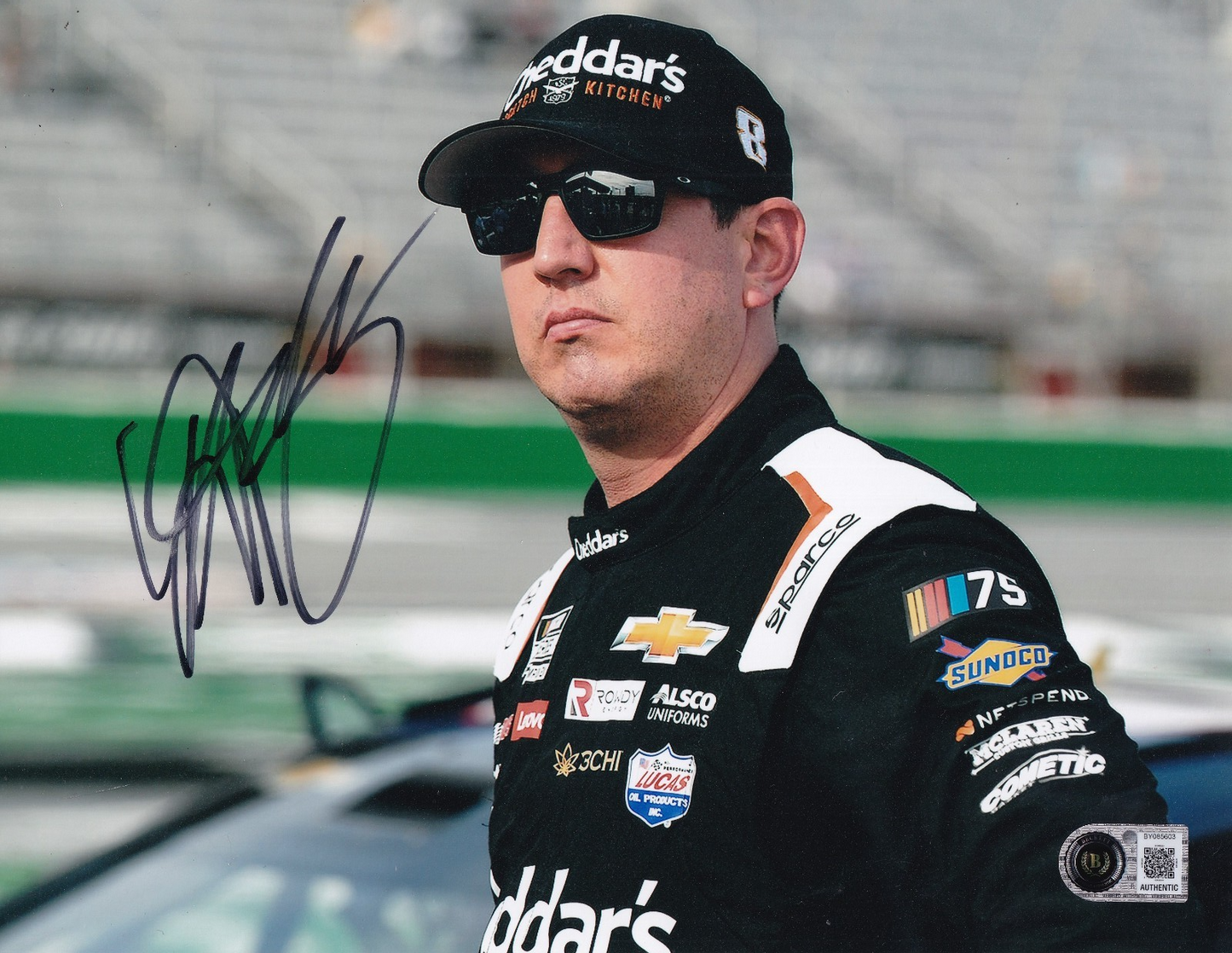 KYLE BUSCH signed (NASCAR) Racing legend autographed 8X10 photo BECKETT BY085603