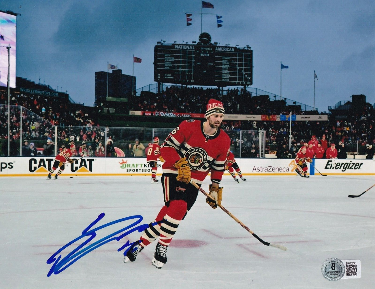 JASON DICKINSON signed (CHICAGO BLACKHAWKS) Hockey 8X10 photo BECKETT BR00293