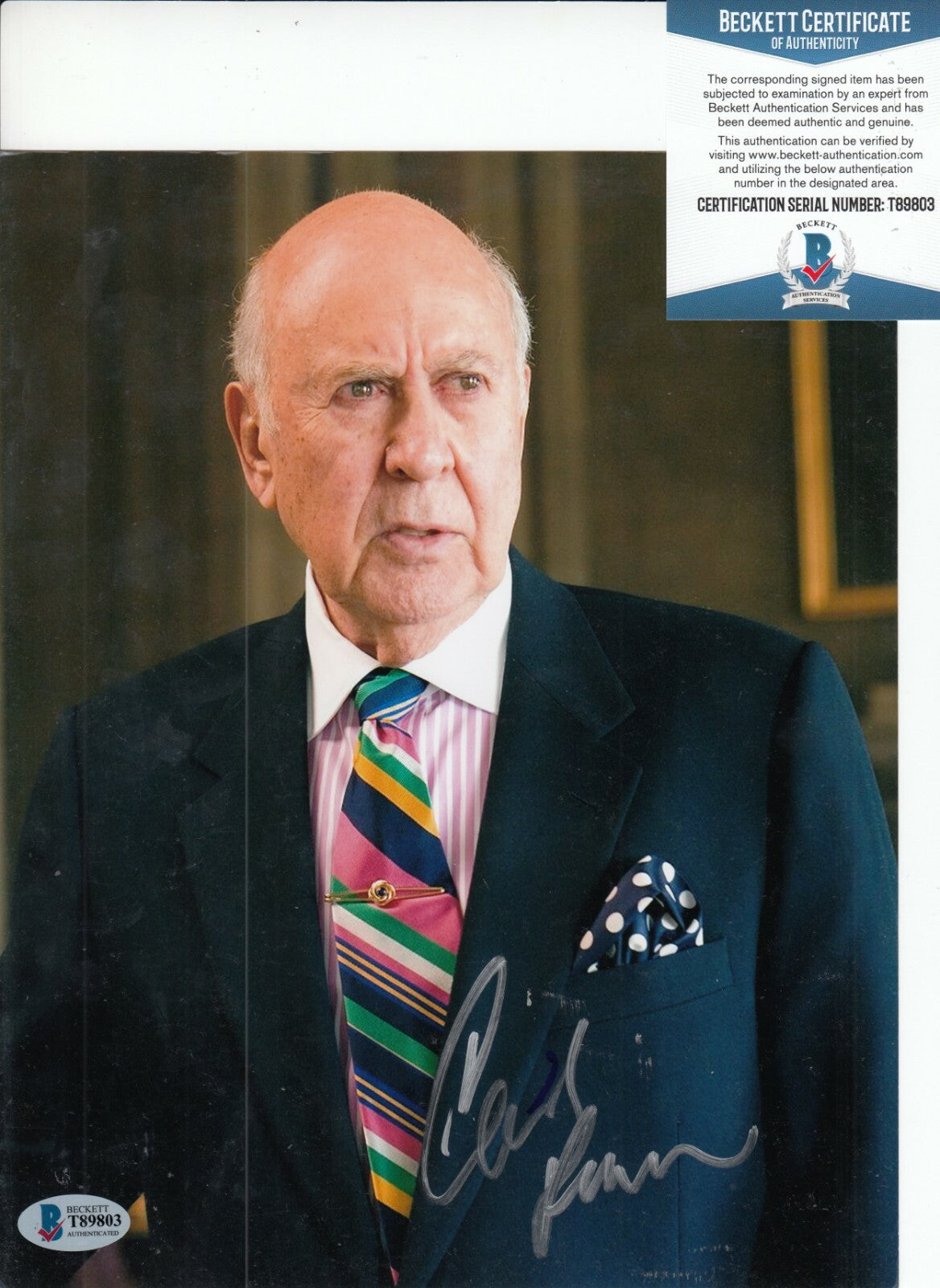 CARL REINER signed (OCEAN'S ELEVEN) Saul Bloom 8X10 photo BECKETT BAS T89803