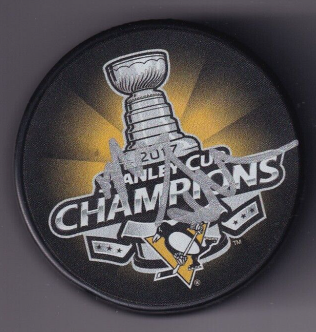 MIKE SULLIVAN signed (PITTSBURGH PENGUINS) 2017 Stanley Cup Hockey puck W/COA