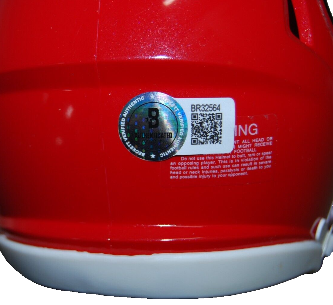 BRETT VEACH signed (KANSAS CITY CHIEFS) mini football helmet BECKETT BR32564