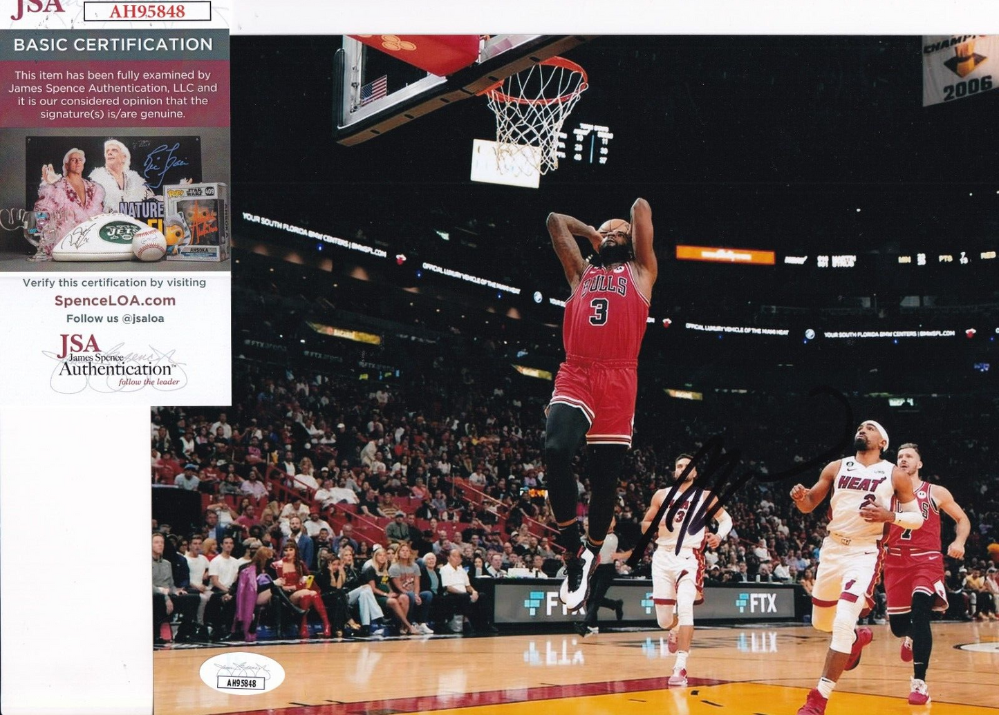 ANDRE DRUMMOND signed (CHICAGO BULLS) basketball 8X10 photo JSA COA AH95848