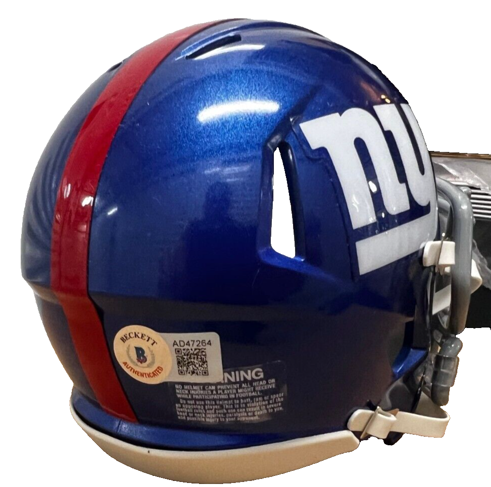 ANTONIO PIERCE signed (NEW YORK GIANTS) mini football helmet BECKETT BAS AD47264