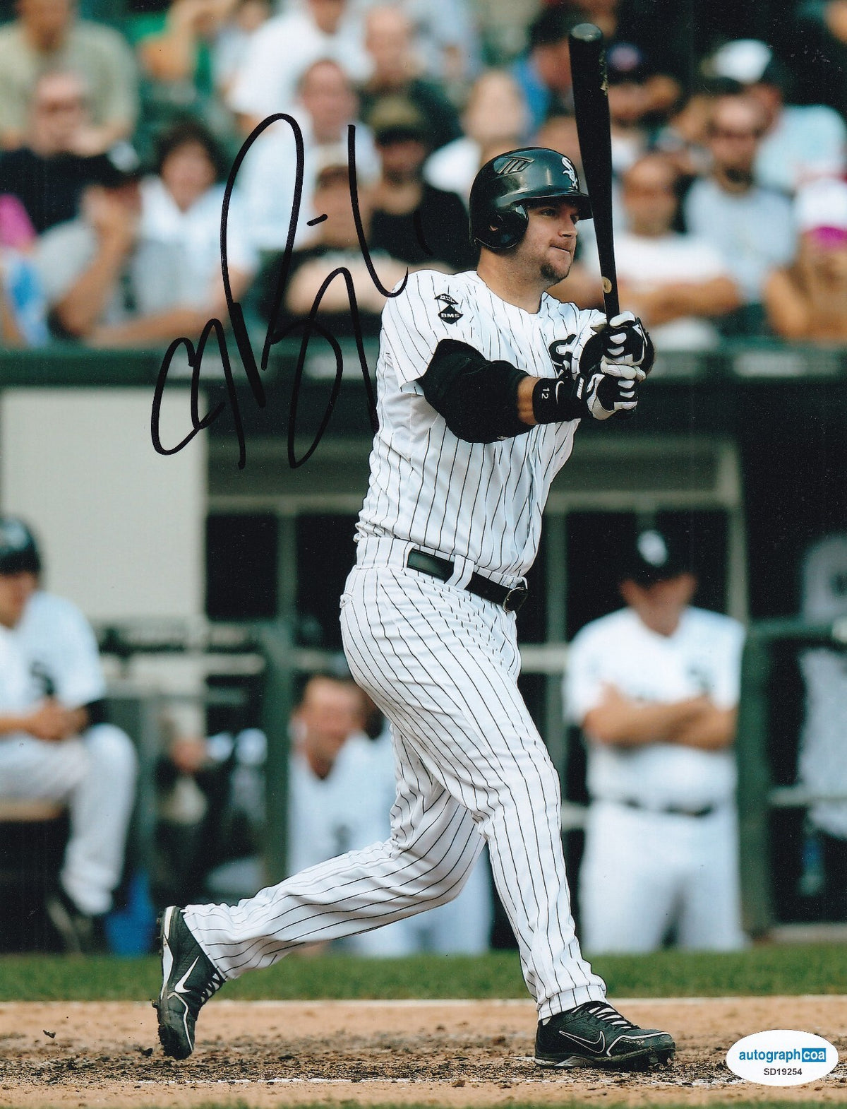 A.J PIERZYNSKI signed (CHICAGO WHITE SOX) baseball 8X10 photo ACOA SD19254