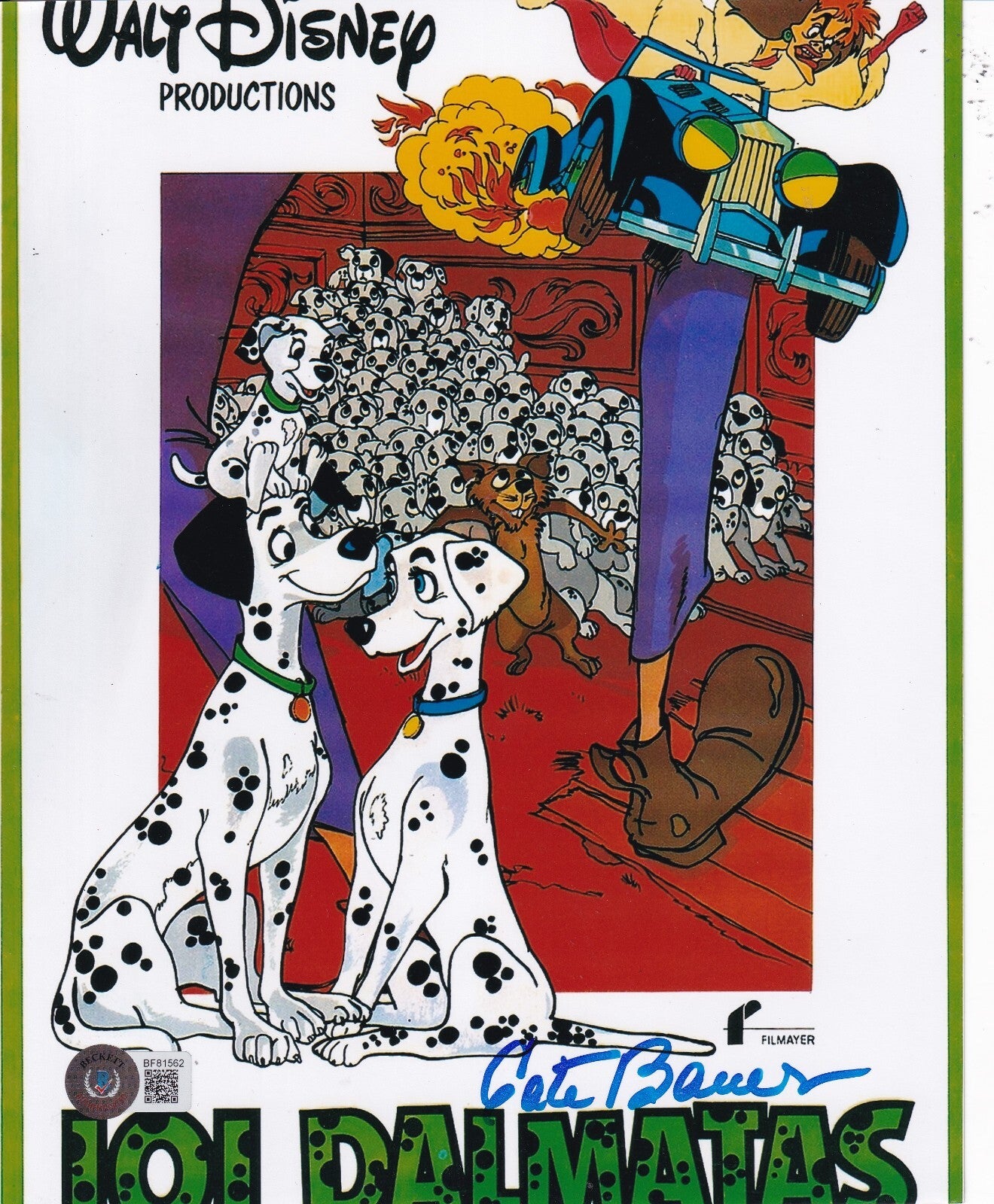 CATE BAUER signed (101 DALMATIONS) Disney movie 8X10 photo BECKETT BAS BF81562