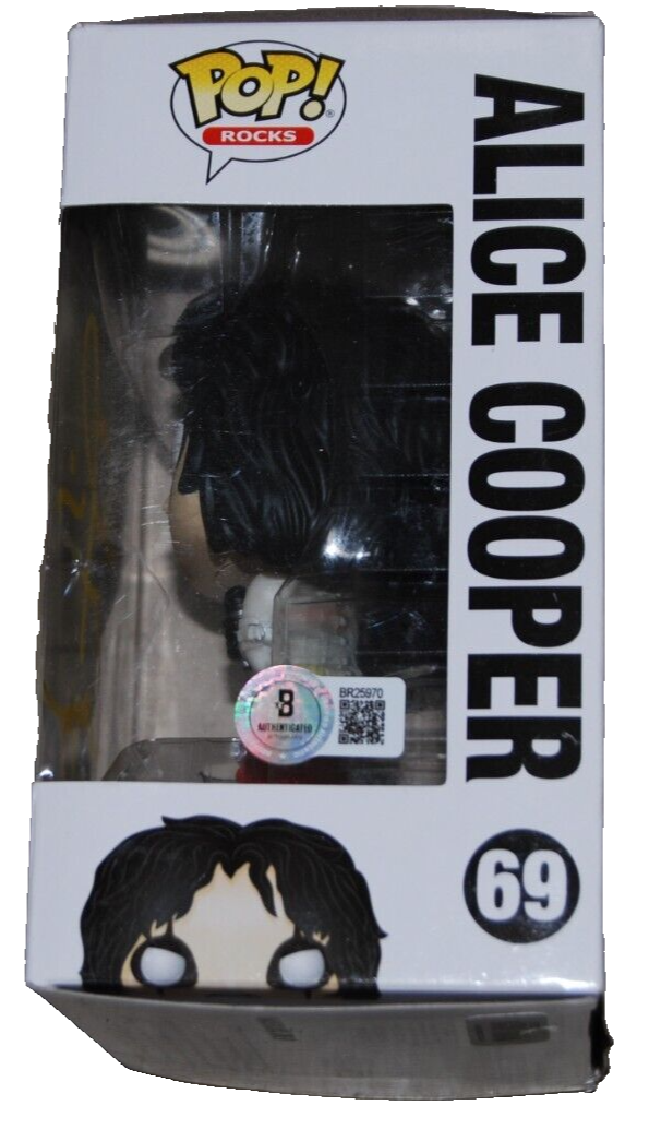 ALICE COOPER signed (HOT TOPIC EXCLUSIVE) Funko pop #69 BECKETT BAS BR25970