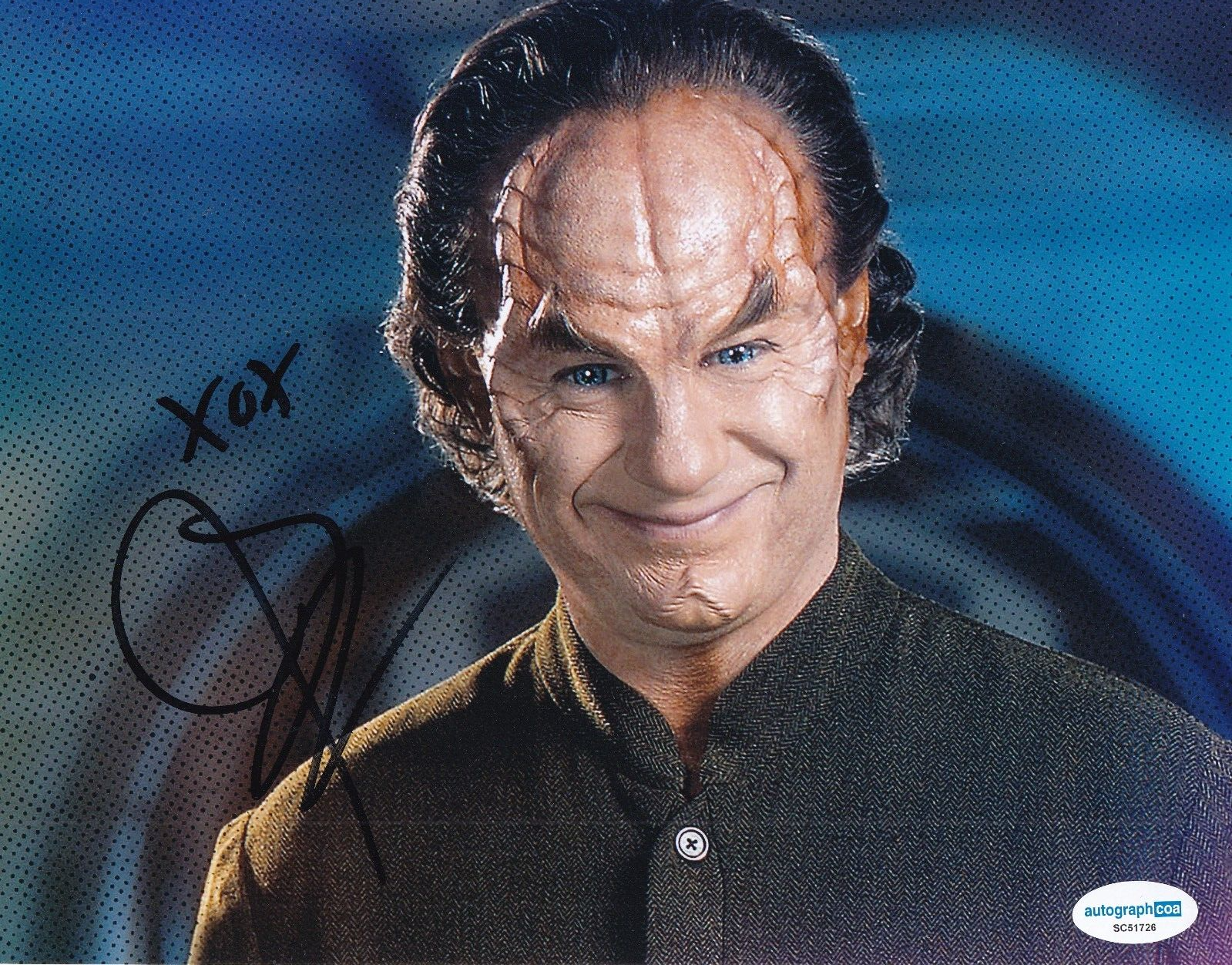 JOHN BILLINGSLEY signed (STAR TREK ENTERPRISE) Dr Phlox 8X10 photo ACOA SC51726