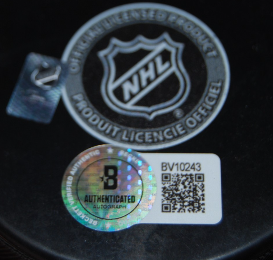 ALEX VLASIC signed (CHICAGO BLACKHAWKS) 100th Anniversary puck BECKETT BV10243