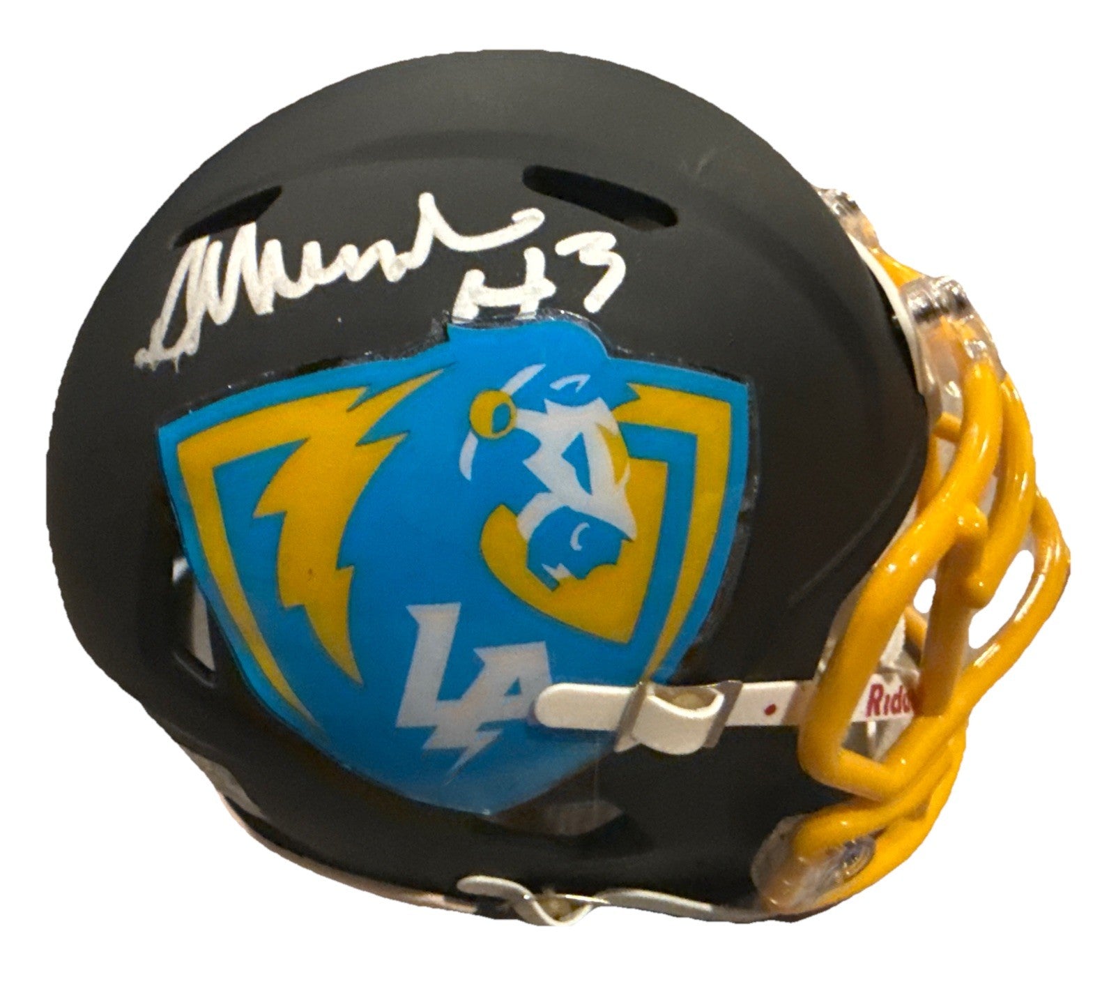 AKHEEM MESIDOR signed LOS ANGELES CHARGERS Mini football helmet BECKETT BW61160