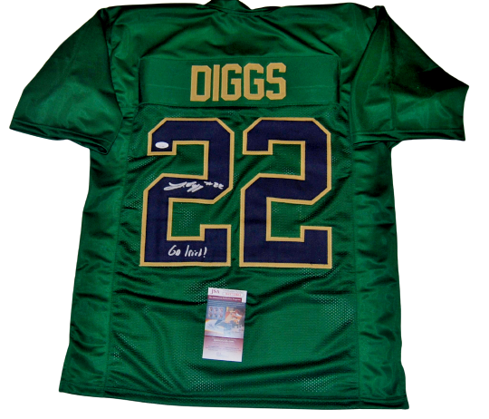 LOGAN DIGGS signed (NOTRE DAME FIGHTING IRISH) Go Irish Green custom jersey JSA 