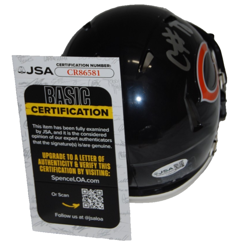CALEB WILLIAMS signed (CHICAGO BEARS) Mini football helmet JSA COA CR86581