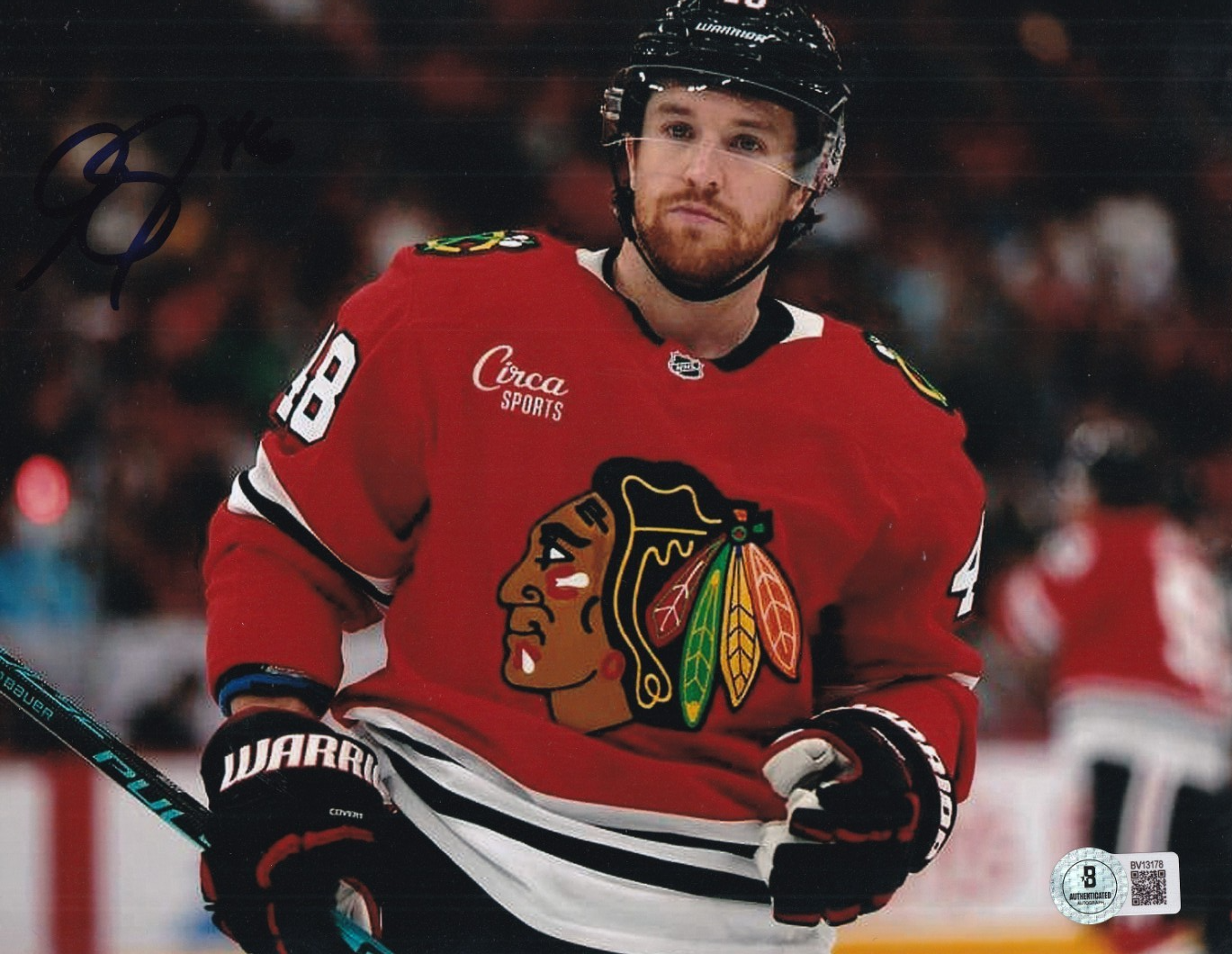 MATT GRZELCYK signed (CHICAGO BLACKHAWKS) Hockey 8X10 photo BECKETT BV13178