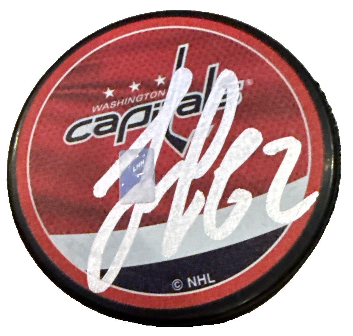 ILYA PROTAS signed (WASHINGTON CAPITALS) Retro Hockey puck JSA CM05086