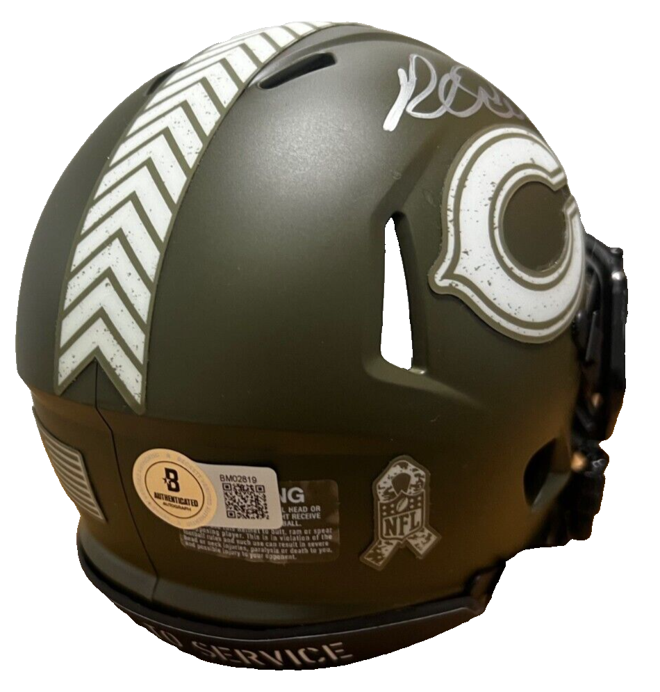 RICHARD DENT signed (CHICAGO BEARS) Salute Service mini helmet BECKETT BM02819