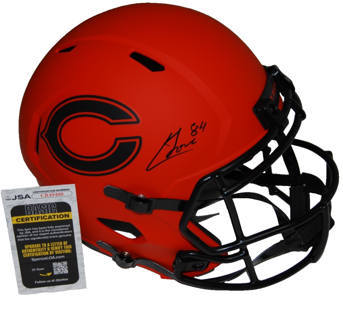 COLSTON LOVELAND signed CHICAGO BEARS Full Size RAVE replica helmet JSA CR49480