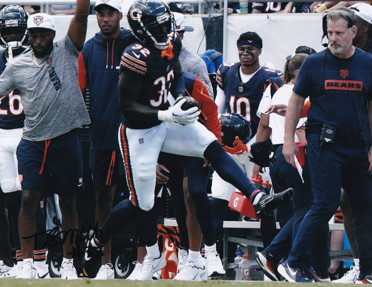 TERELL SMITH signed (2025 CHICAGO BEARS) autograph football 8X10 photo W/COA #1