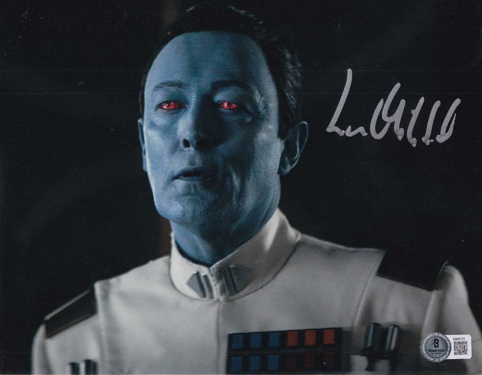 LARS MIKKELSEN signed (STAR WARS) Admiral Thrawn 8X10 photo BECKETT BAS BM85121