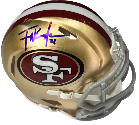 FRANK GORE signed (SAN FRANCISCO 49ERS) mini football helmet BECKETT BAS AC93121