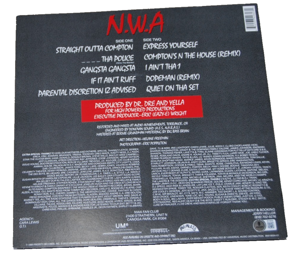 ICE CUBE signed (STRAIGHT OUTTA COMPTON) NWA Vinyl Record LP BECKETT BT78235