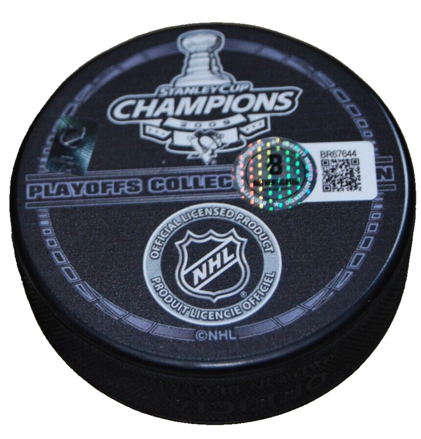 DAN BYLSMA signed (PITTSBURGH PENGUINS) Stanley Cup hockey puck BECKETT BR67644