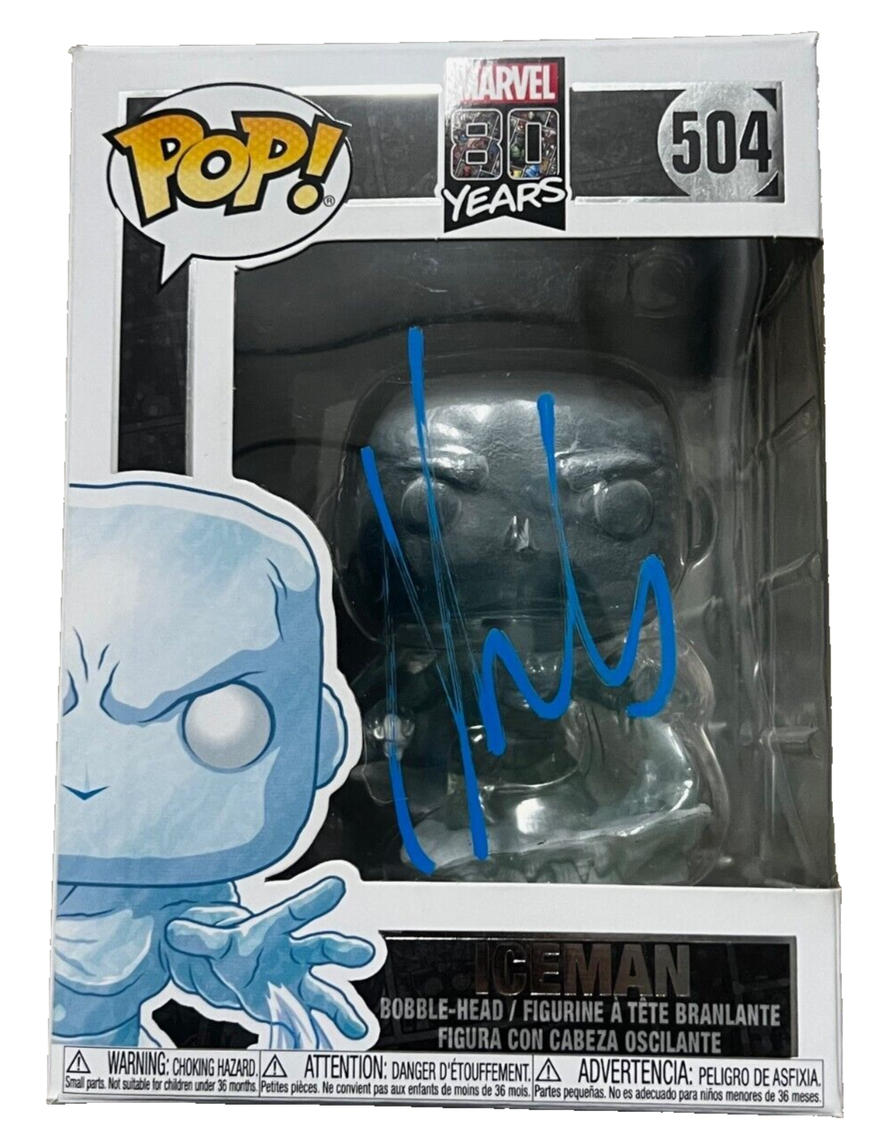 SHAWN ASHMORE signed (X-MEN) ICEMAN Bobby Clarke #504 Funko Pop #BECKETT BP27940