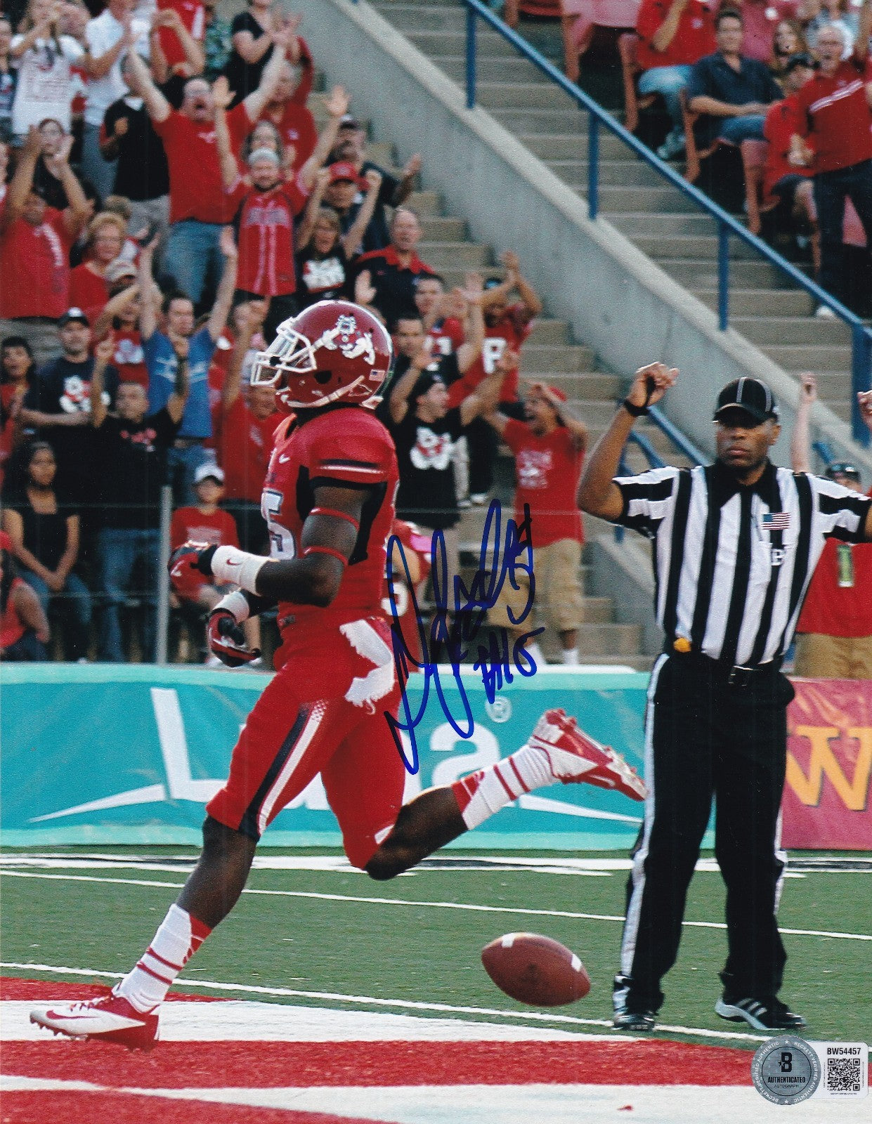 DAVANTE ADAMS signed (FRESNO STATE BULLDOGS) 8X10 photo BECKETT BAS BW54457