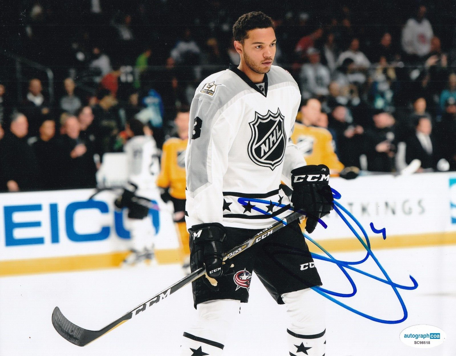 SETH JONES signed (CHICAGO BLACKHAWKS) Hocket 8X10 photo ACOA SC98518
