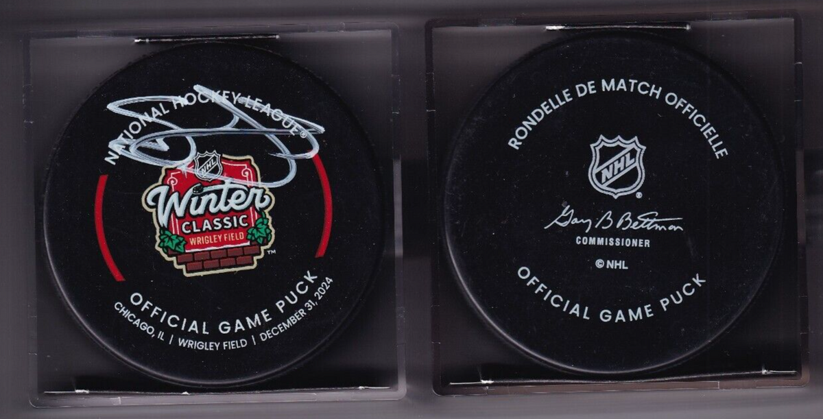SETH JONES signed (CHICAGO BLACKHAWKS) 2024 WINTER CLASSIC official game puck