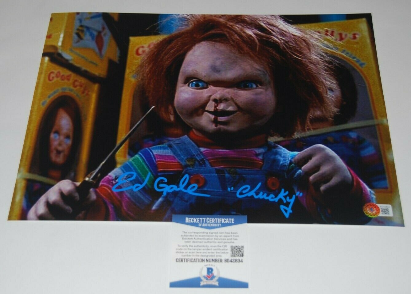 ED GALE signed (CHILD'S PLAY) Movie 11X14 photo *CHUCKY* BECKETT BAS BD42834