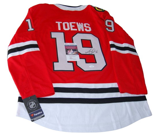 JONATHAN TOEWS signed (CHICAGO BLACKHAWKS) Red L hockey jersey JSA AX28919