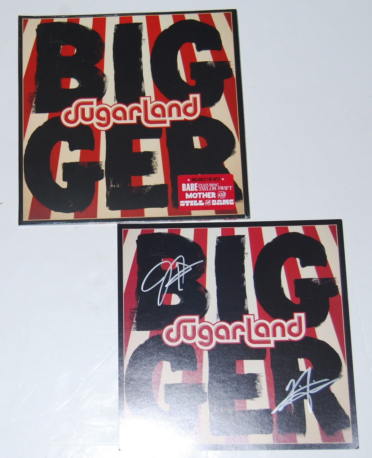 SUGARLAND group signed *BIGGER* LP VYNYL Insert 12X12 Promo w/Album W/COA