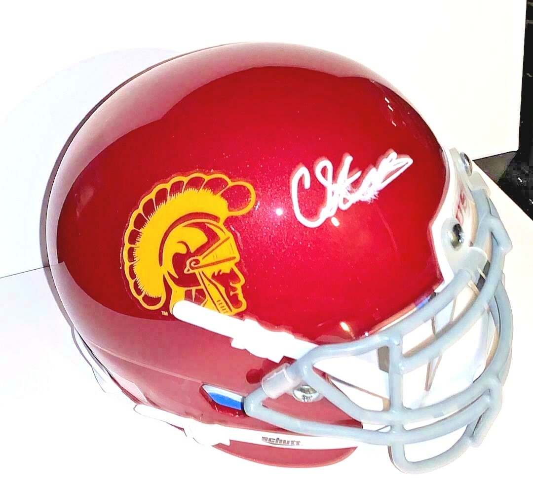 CHRIS STEELE signed (USC TROJANS) autographed football mini helmet W/COA C