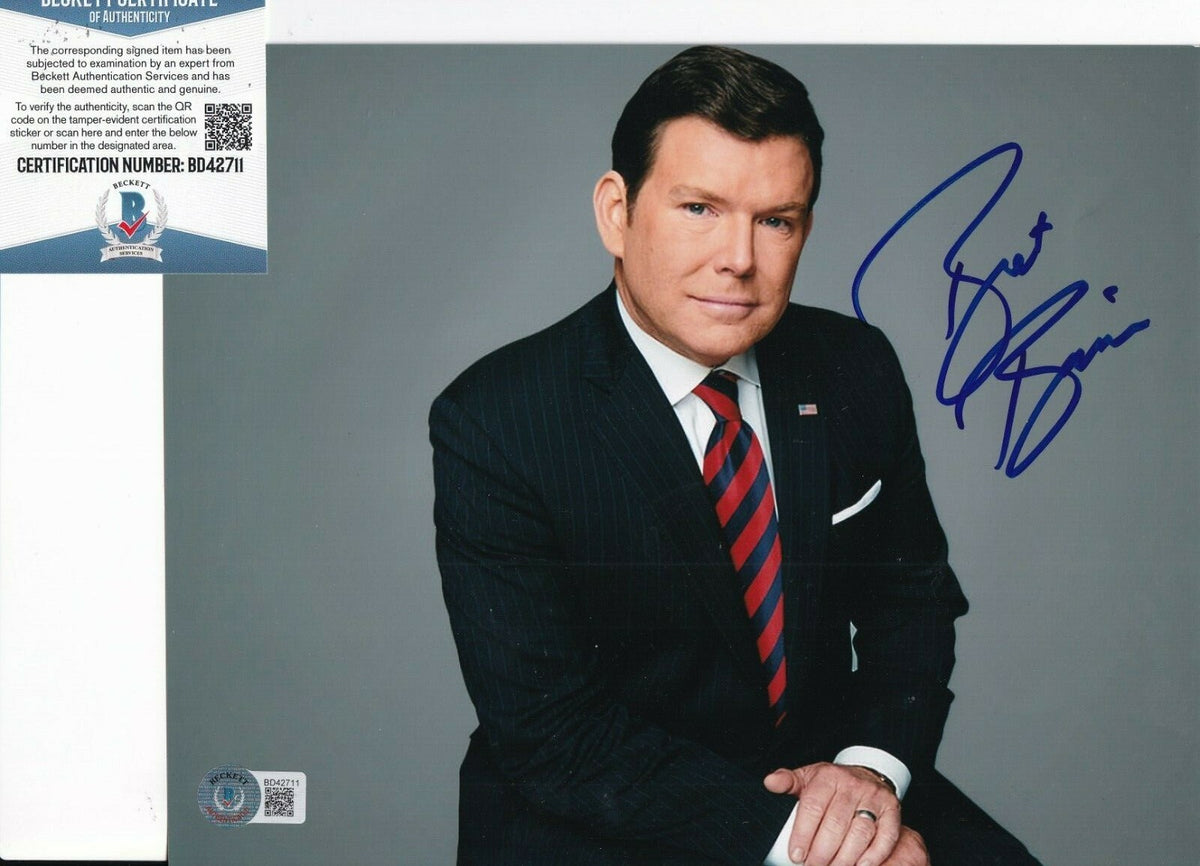 BRET BAIER signed (FOX NEWS SPECIAL REPORT) 8X10 photo BECKETT BAS BD42711