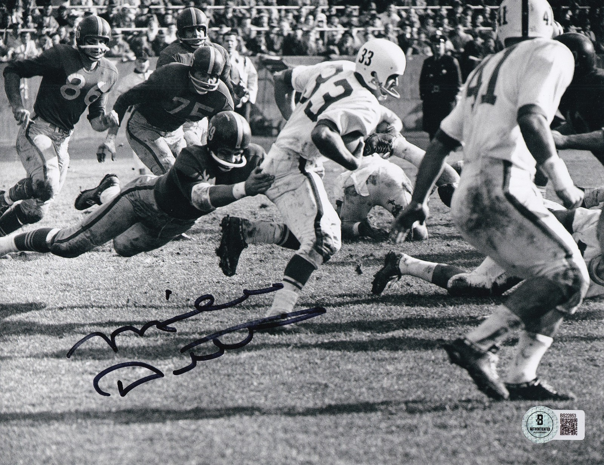 MIKE DITKA signed (CHICAGO BEARS) football 8X10 photo BECKETT BAS BS22853