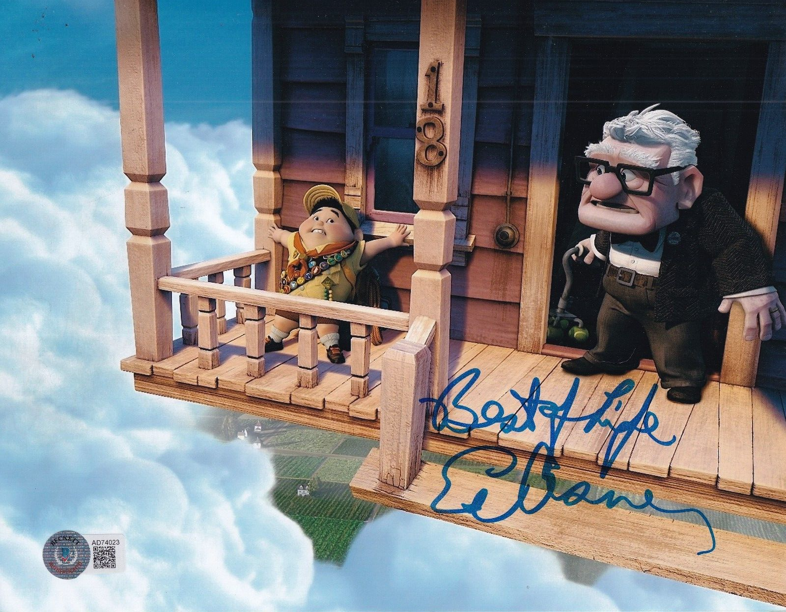 EDWARD ASNER signed (UP) Carl Fredricksen Movie 8X10 photo BECKETT BAS AD74023