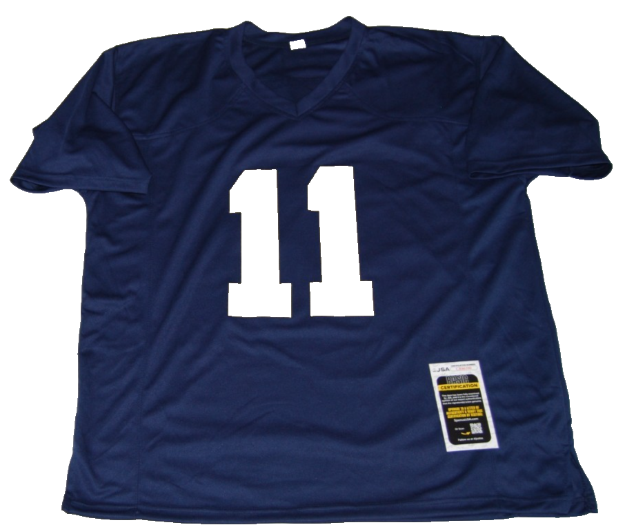 KEON KEELEY signed (NOTRE DAME FIGHTING IRISH) Navy football jersey JSA CR86390