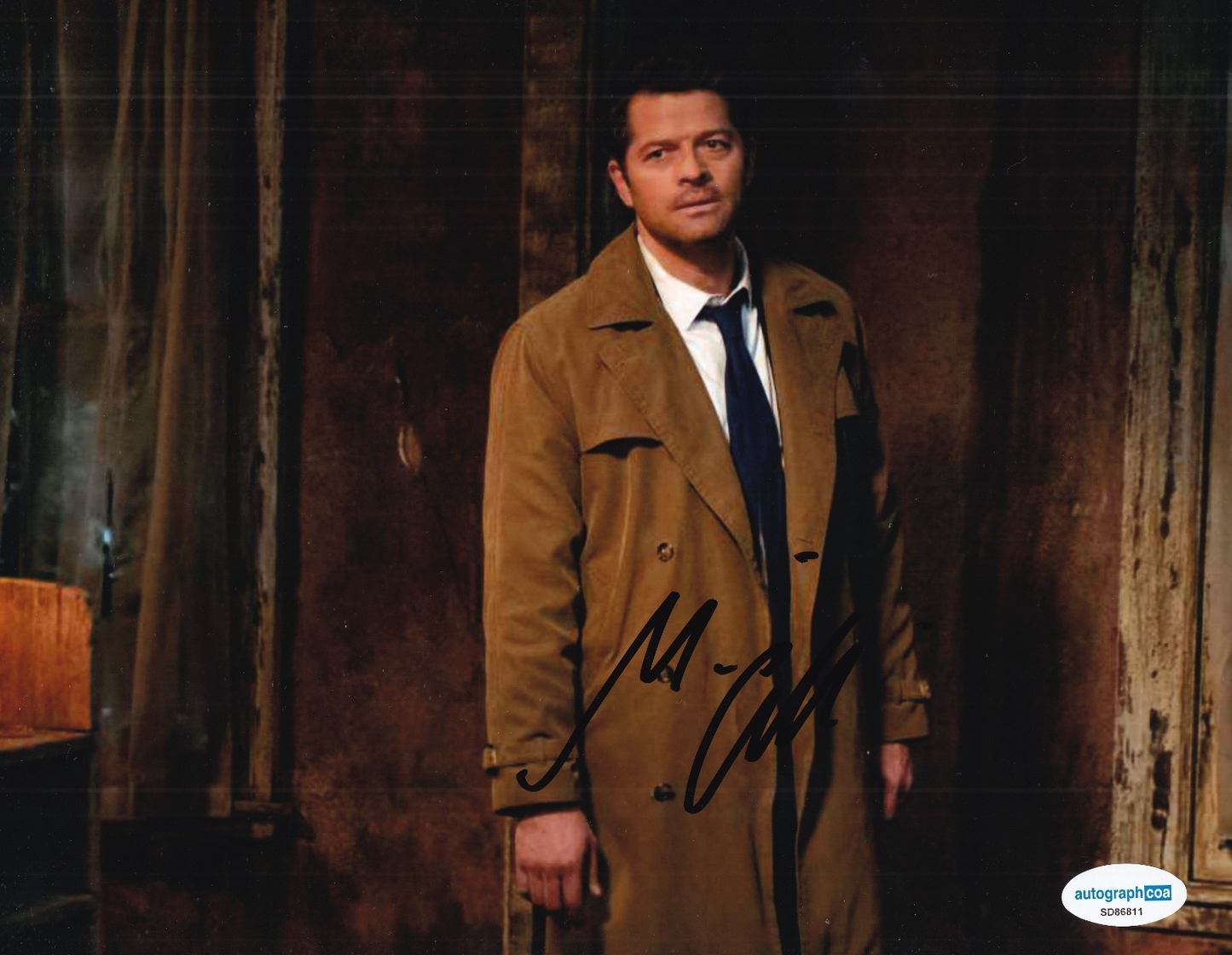 MISHA COLLINS signed (SUPERNATURAL) Castiel TV Show 8X10 photo ACOA SD86811