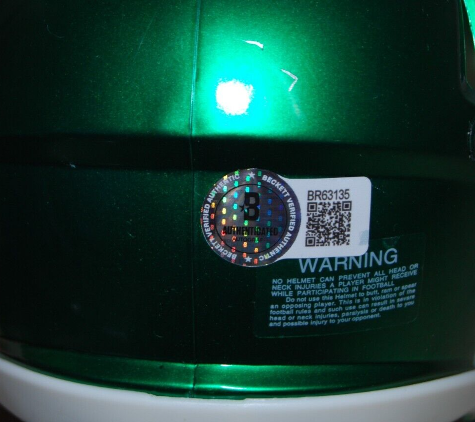 AARON GLENN signed (NEW YORK JETS) mini football helmet BECKETT BAS BR63135