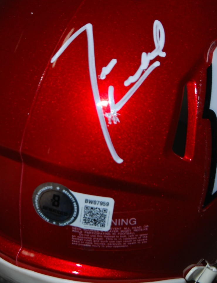 JIM LEONHARD signed (WISCONSIN BADGERS) mini football helmet BECKETT BAS BW07959