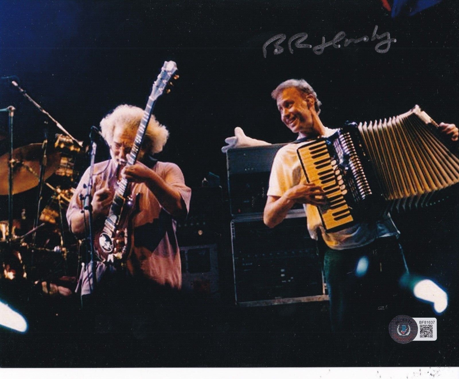 BRUCE HORNSBY signed (GREATFUL DEAD) Jerry Garcia 8X10 photo BECKETT BF81637