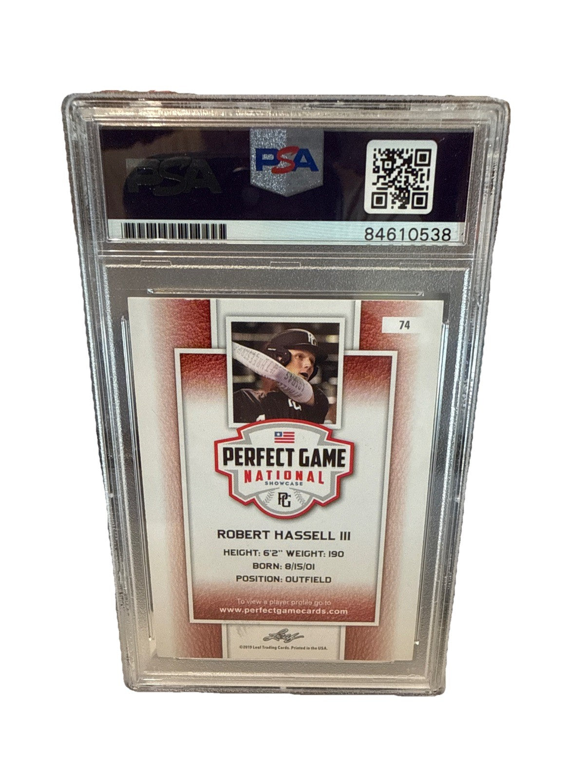 ROBERT HASSELL III signed (Washington Nationals) Perfect Game Card PSA 84610538