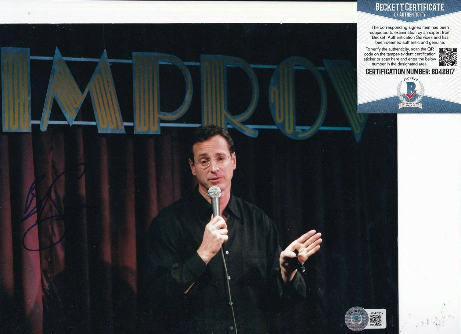 BOB SAGET signed (FULL HOUSE STAR) Comedian 8X10 photo BECKETT BAS BD42917